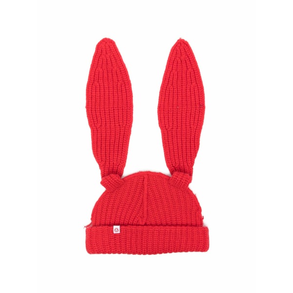 プリンスチャールズ島・ジェフリー メンズ かぶり笠 添え物 Rabbit-ears beanie hat Red