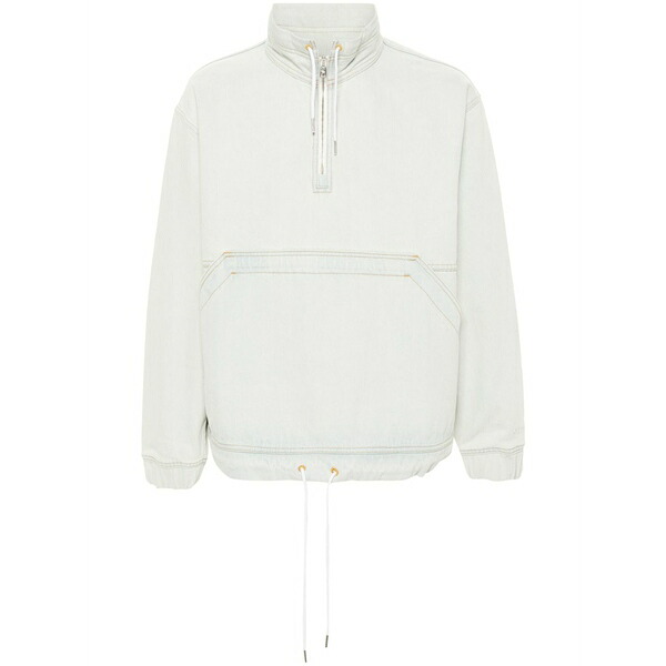 メゾン キツネ メンズ ジャケット＆ブルゾン アウター Logo-patch denim jacket Blue｜asty
