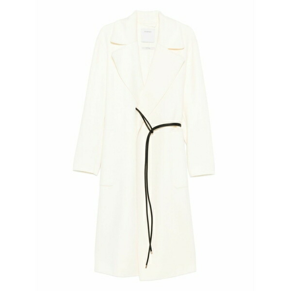 運動競技マックス レディース 厚地の外套 アウター Knotted-tie fastening coat Neutrals