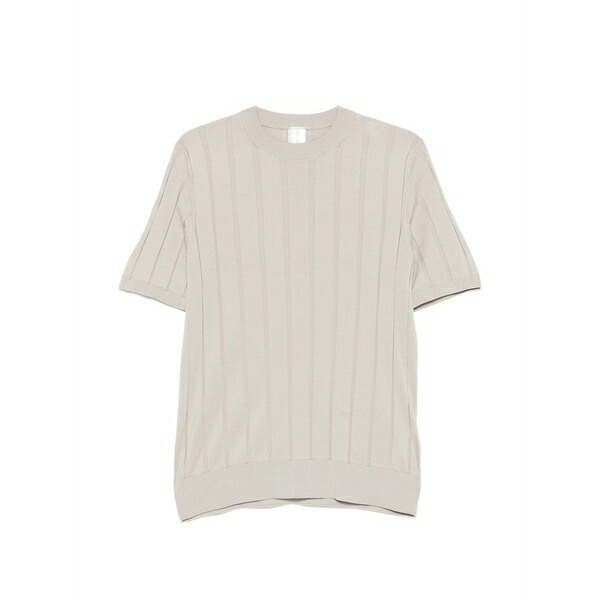 イレブンティ メンズ プルオーバー トップス Vertical-stripe t-shirt Neutrals