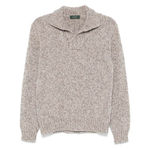 ザノーネ メンズ 編み物\u0026スウェーター アウター Marl-knit sweater Brown