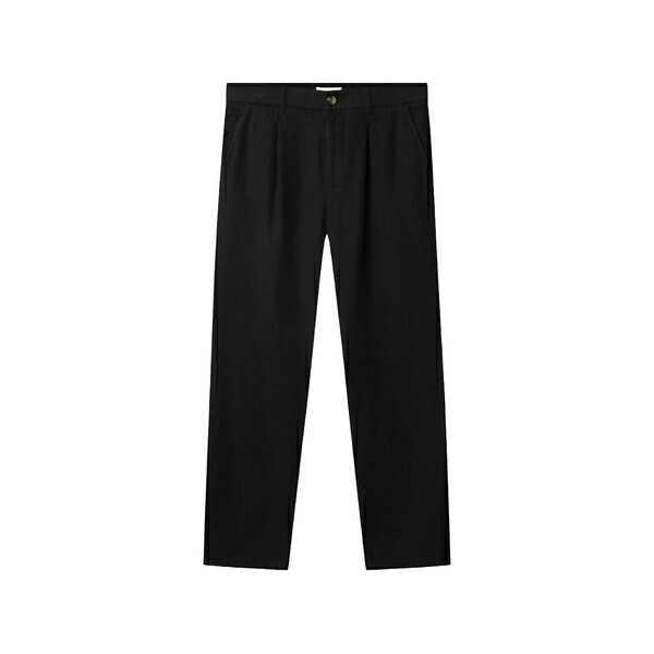 ギャバ メンズ 心地よいズボン下 ボトムス Napoli 19 pleated trousers Black