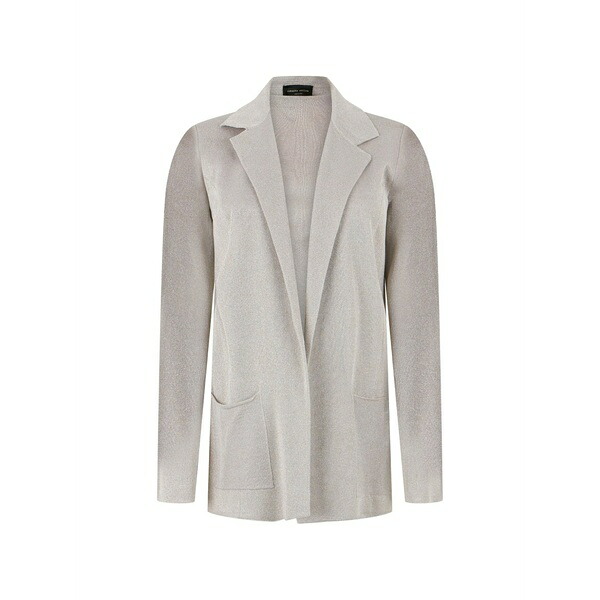 ロベルトコリーナ レディース ジレー アウター Metallic-effect notched-lapels cardigan Grey