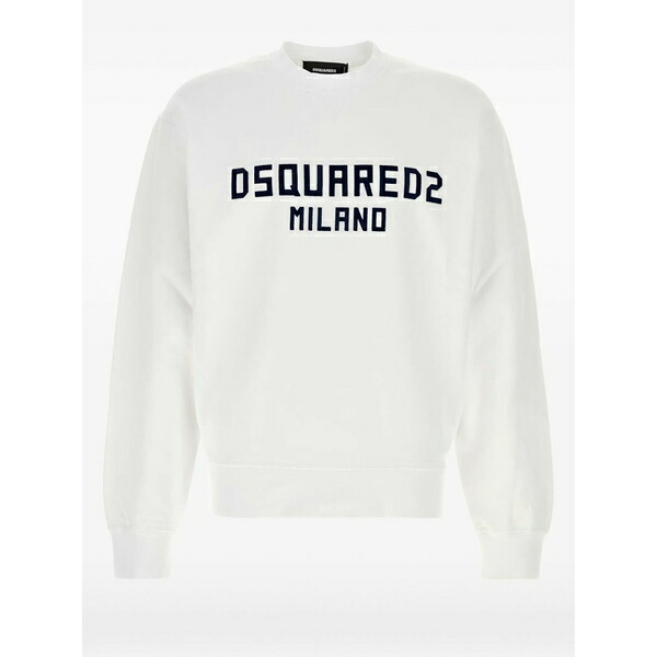 ディースクエアード メンズ パーカー・スウェットシャツ アウター  milano crew-neck sweatshirt White