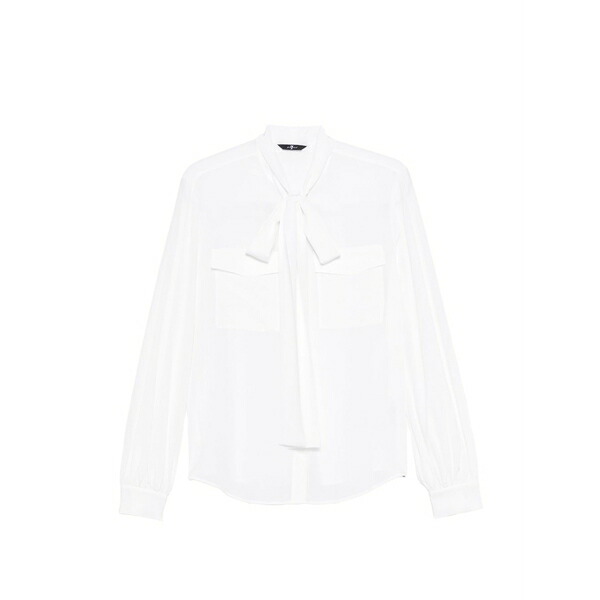 7フォーオールマンカインド レディース プルオーバー トップス Tie-neck blouse White