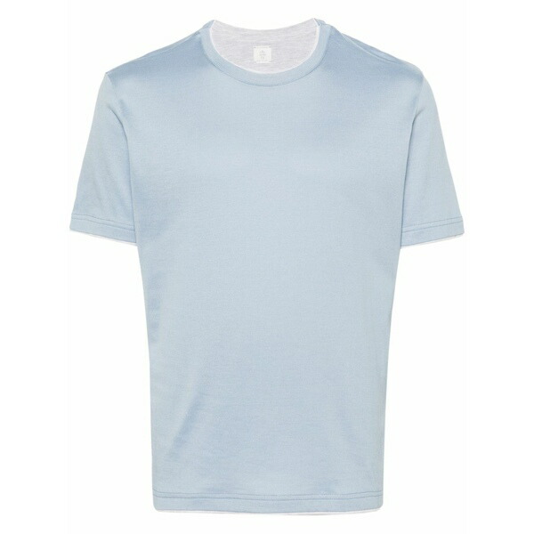 イレブンティ メンズ プルオーバー トップス Layered cotton t-shirt Blue
