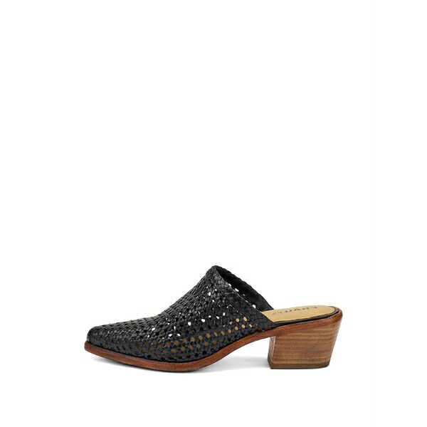 御上さん レディース サンダル シューズ Hand-woven leather mules Black