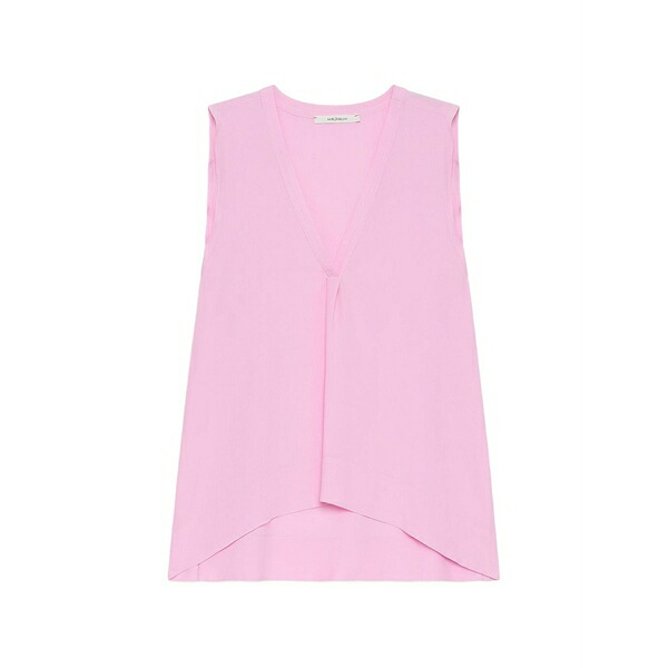 マリパルミ レディース ティーシャツ トップス V-neck pleated top Pink
