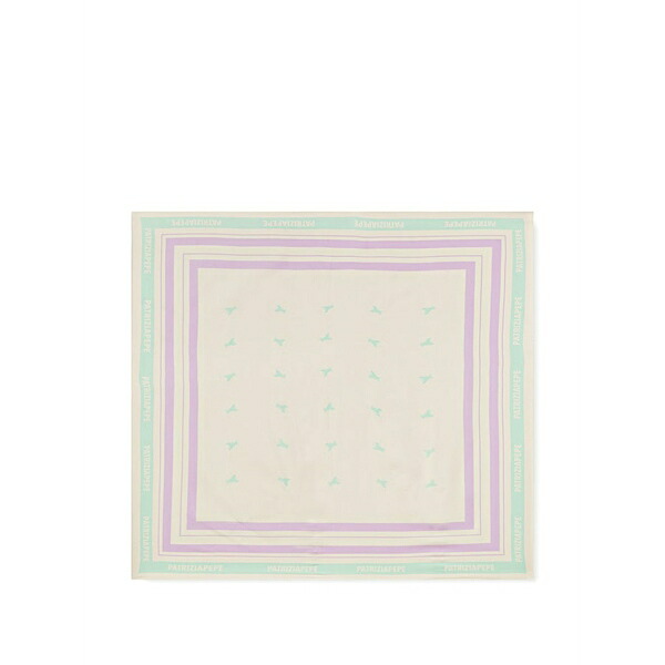 パトリツィア ペペ レディース えり巻き・袈裟・えり巻き 付属物 Logo-print fly-motif striped scarf Neutrals