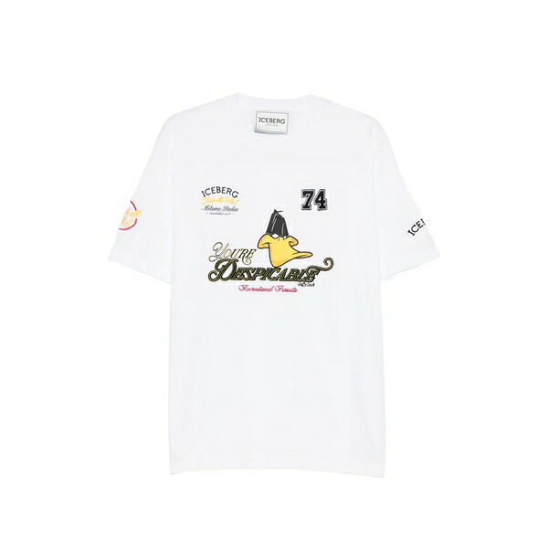 アイスバーグレタス メンズ プルオーバー トップス Cartoon-print t-shirt White