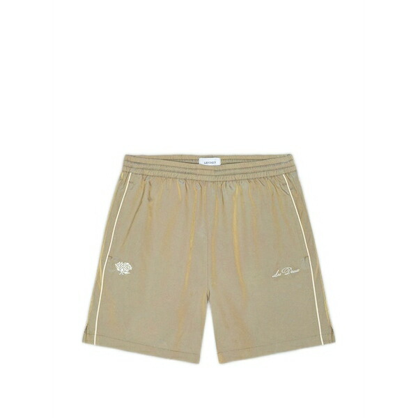 レ ドゥ メンズ 心地好いズボン下 ボトムス Smith logo-embroidery shorts Neutrals