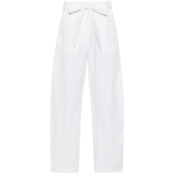 ピンコ レディース 心地好いズボン下 ボトムス Belted wide-leg trousers White