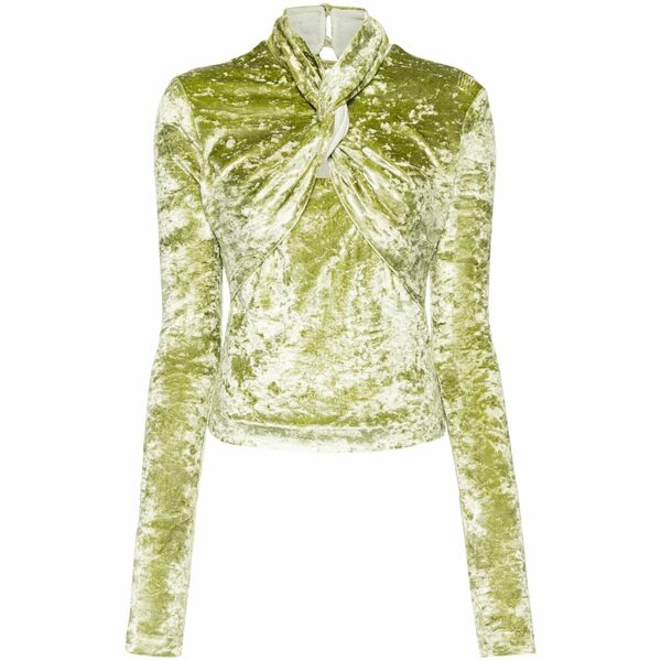 ナヌーシュカ レディース プルオーバー トップス Iride twist-detailing velvet top Green