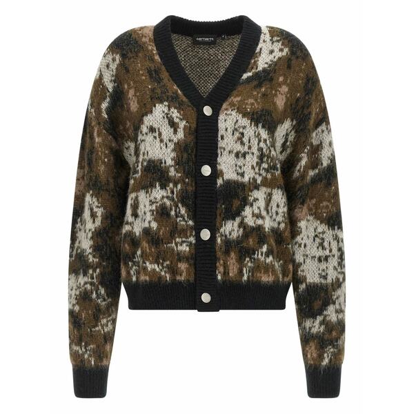 鉄道車両ハート型 レディース ジレー アウター Merlin jacquard buttoned cardigan Brown