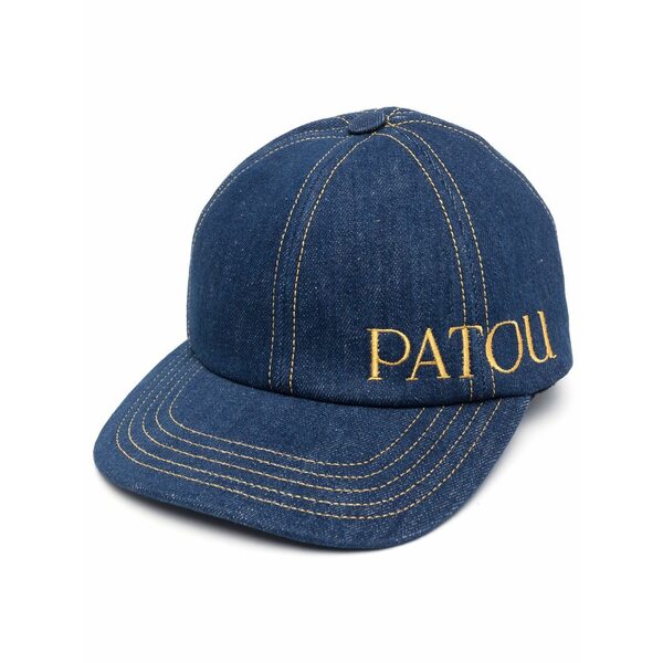 ジャンパトゥ メンズ かぶり笠 佩び物 Logo-embroidered denim cap Blue