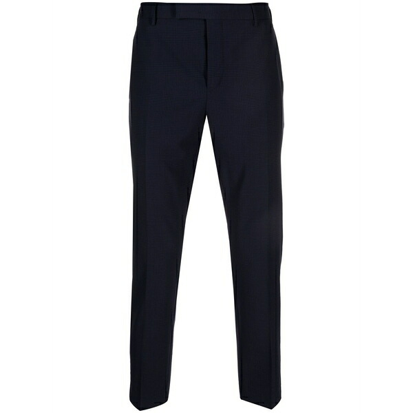 PTトリノ メンズ 心地好いズボン下 ボトムス Check-print tapered trousers Blue