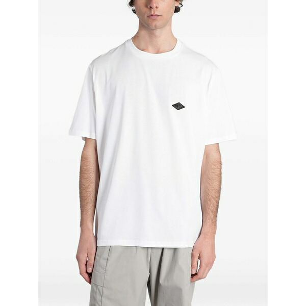 ロウブランド メンズ プルオーバー トップス B240 logo-patch t-shirt White