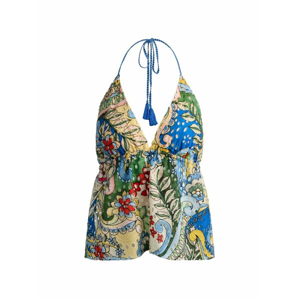 アリス アンド オリビア レディース ティーシャツ トップス Karolina floral-print halter top Yellow