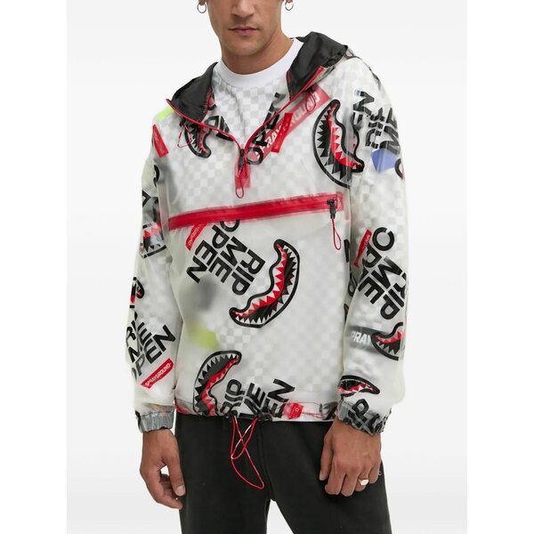 吹きつける地べた メンズ パーカー・スウェットシャツ アウター Graphic-print hoodie White