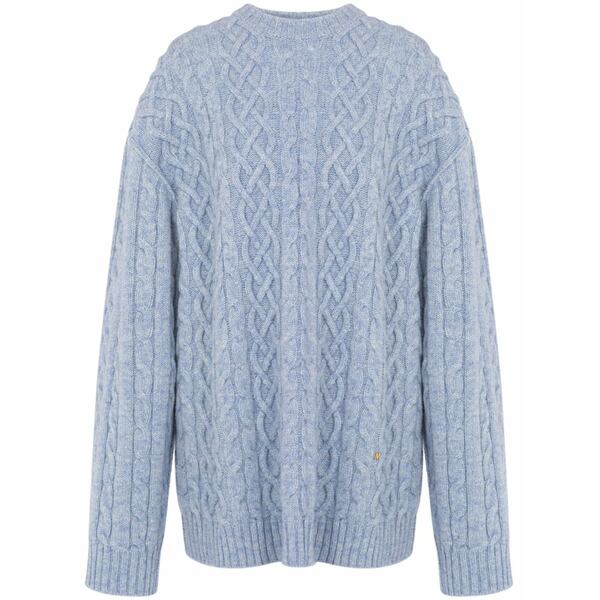 モスキーノ レディース 編み物\u0026スウェーター アウター Cable knit virgin wool jumper Blue