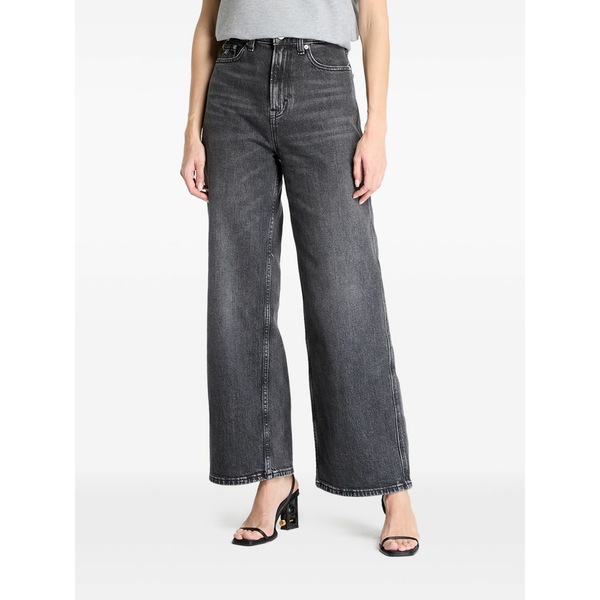 トミーヒルフィガー レディース ジーンズズボン下 ボトムス Claire high-rise wide-leg jeans Black