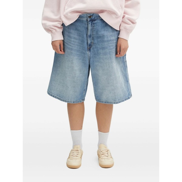 鉄道車両ハート型 レディース 心地よいズボン下 ボトムス Brandon utility-pocket denim shorts Blue