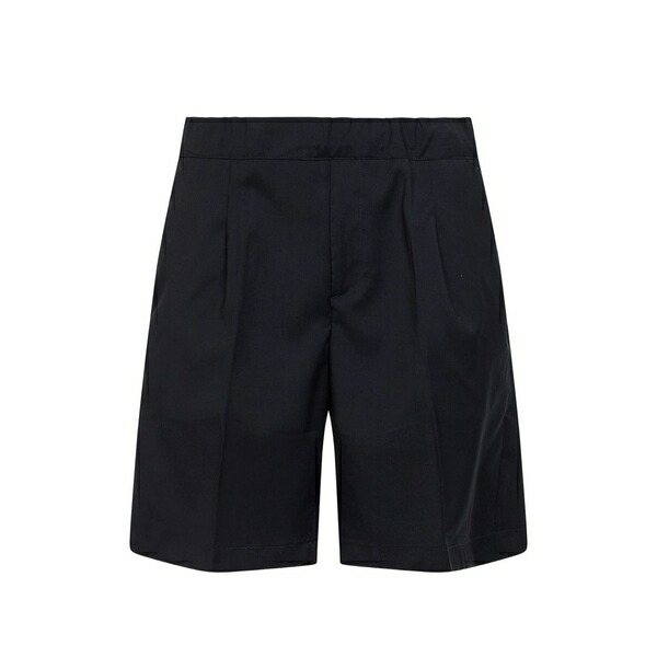 御召しものメイン メンズ 心地好いズボン下 ボトムス Pleated virgin wool shorts Blue