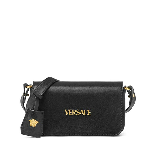 ヴェルサーチ レディース ショルダーバッグ 御徒面子 Versace tag mini bag Black
