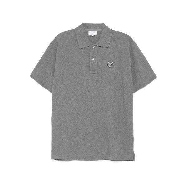 住みか 稲荷 メンズ スポーツシャツ トップス Logo-patch polo shirt Grey