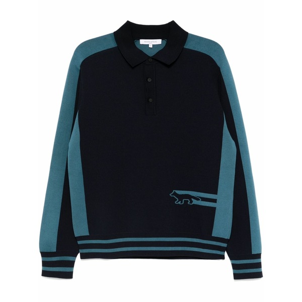住み家 稲荷 メンズ スポーツシャツ トップス Flash fox polo Blue