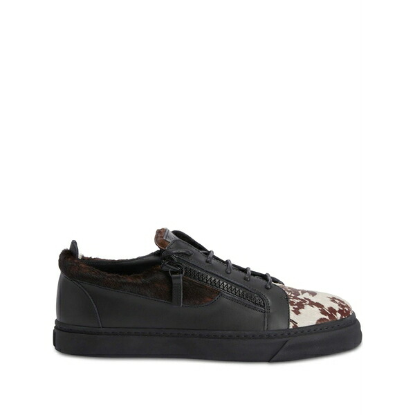 ジュゼッペザノッティ メンズ スニーカー シューズ Frankie double-zip low-top sneakers Black
