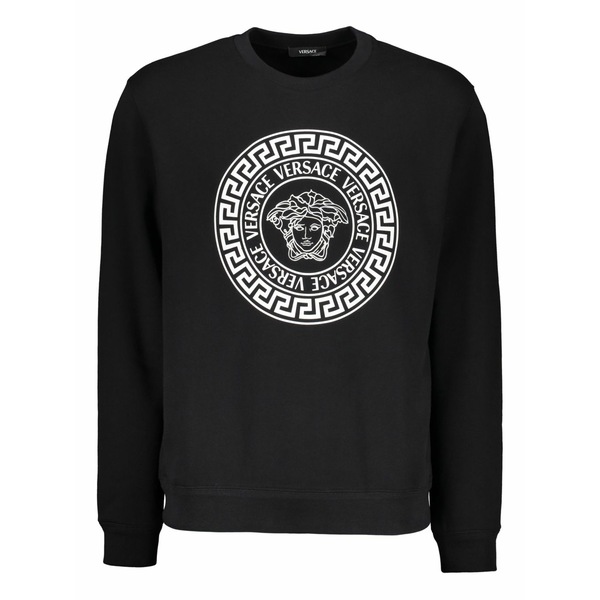 ヴェルサーチ メンズ パーカー・スウェットシャツ アウター Cotton sweatshirt Black