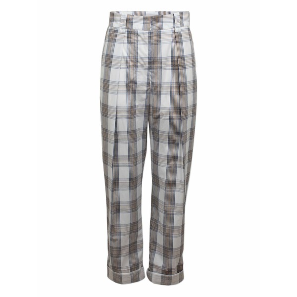 バウムウンドヘルガーデン レディース 心地好いズボン下 ボトムス Noberta pleated check trousers Neutrals