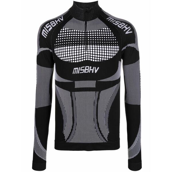 ミスビヘイブ メンズ パーカー・スウェットシャツ アウター High-collar fitted top Black｜asty