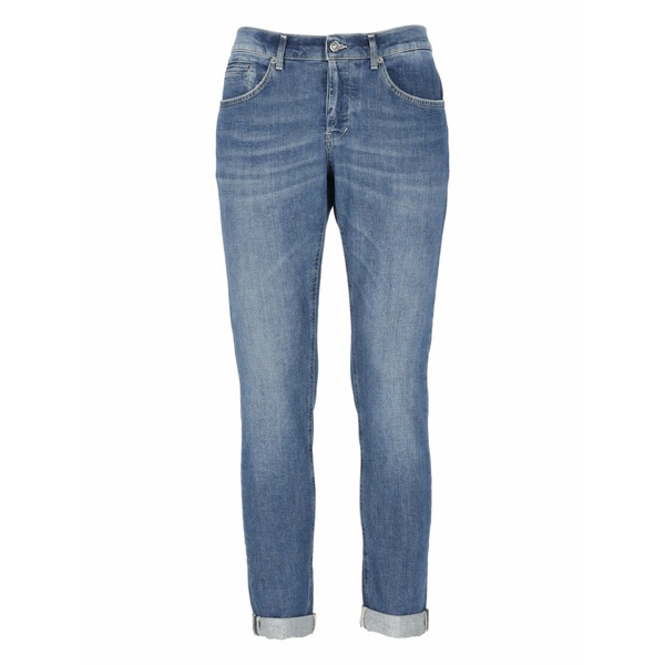 ドンダップ メンズ 心地好いズボン下 ボトムス Logo-detail jeans Blue