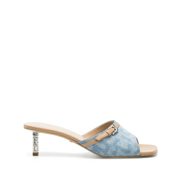 ジーシーディーエス レディース サンダル シューズ Monogram-pattern leather sandals Blue