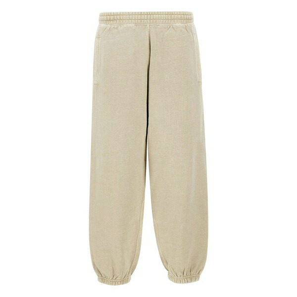 鉄道車両ハート型 メンズ 心地よいズボン下 ボトムス Square-logo cotton sweatpants Neutrals