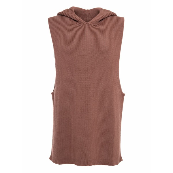 リックオウエンス メンズ パーカー・スウェットシャツ アウター Ribbed tank hoodie Brown