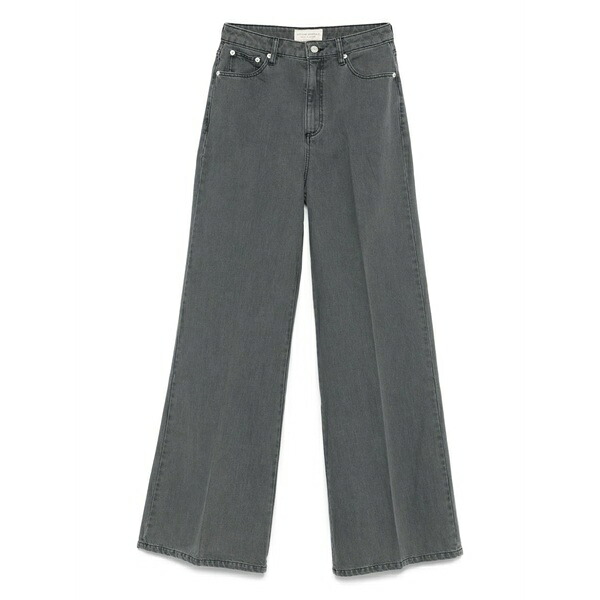 オフィシンジェネレール レディース ジーンズズボン下 ボトムス Romy faded wide-leg jeans Black