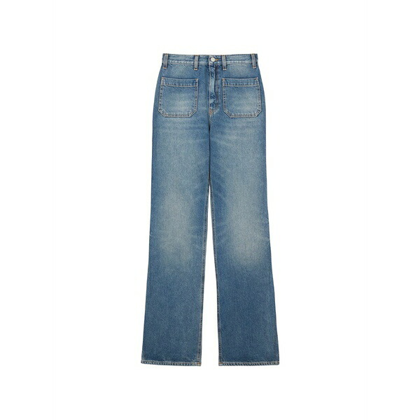 フォルテラ レディース ジーンズズボン下 ボトムス Patch-pockets bootcut jeans Blue
