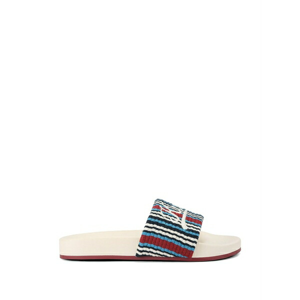 カートジェイガーロンドン メンズ サンダル シューズ Striped-pattern logo-embroidery slides Red