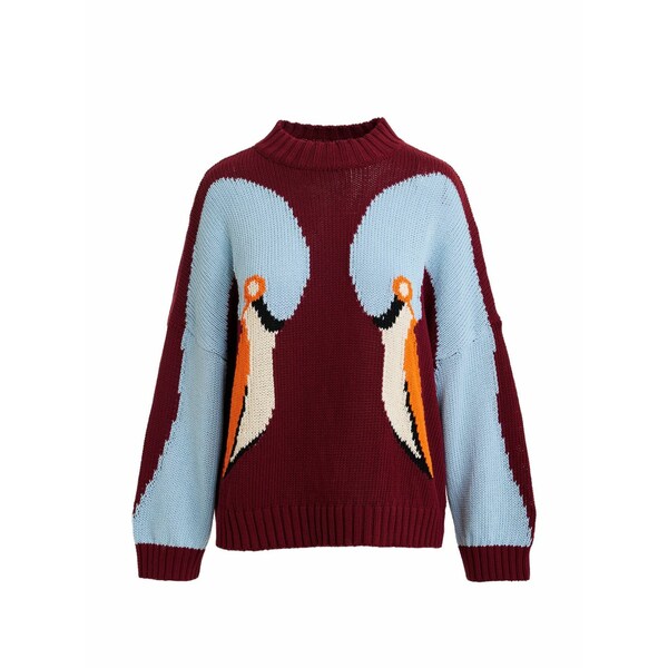 エッセンシャルアントワープ レディース 編み物\u0026スウェーター アウター Jinie intarsia-knit sweater Red