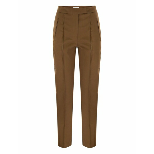 PTトリノ レディース 心地好いズボン下 ボトムス Frida crease trousers Brown