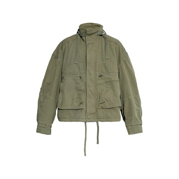 アレキサンダーワン レディース 上衣＆上衣 アウター Logo-embroidered cotton jacket Green