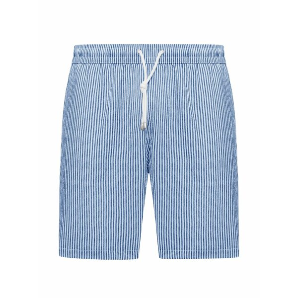 フェイ メンズ 心地好いズボン下 ボトムス Striped drawstring swim shorts Blue