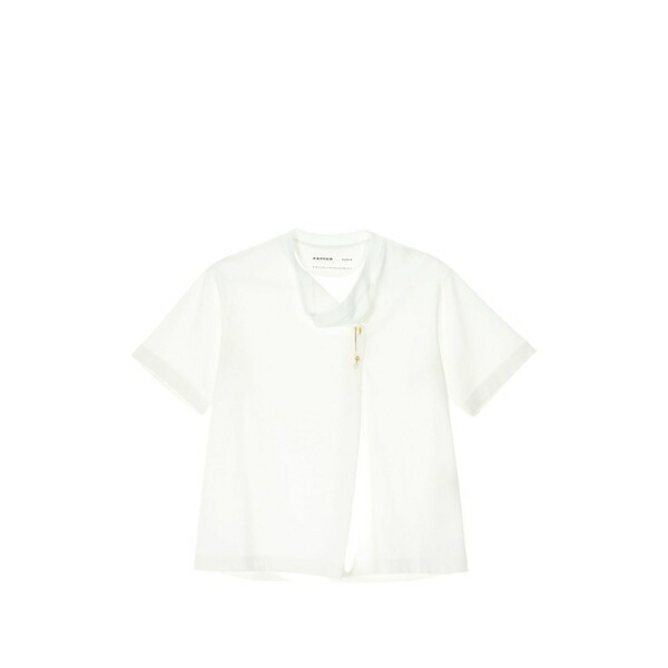 カルヴェン レディース プルオーバー トップス Kilt-pin t-shirt White