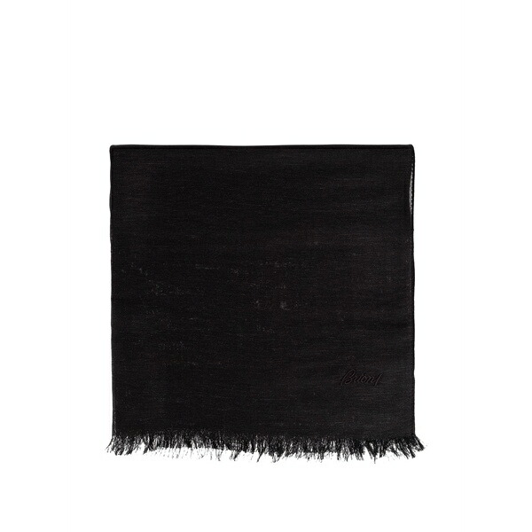 ブリオーニ メンズ えり巻き・袈裟・えり巻き 付属物 Logo-embroidered scarves Black