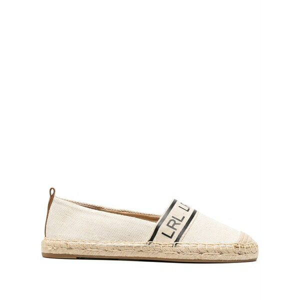 ラルフローレン レディース サンダル シューズ Logo-print slip-on espadrilles Neutrals|asty