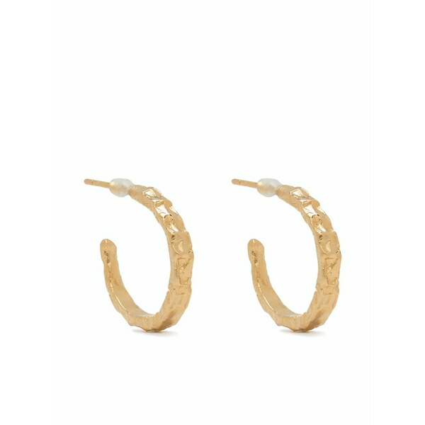 イモゲンベルフィールド レディース ピアス&イヤリング アクセサリー Diplo textured hoop earrings Gold|asty