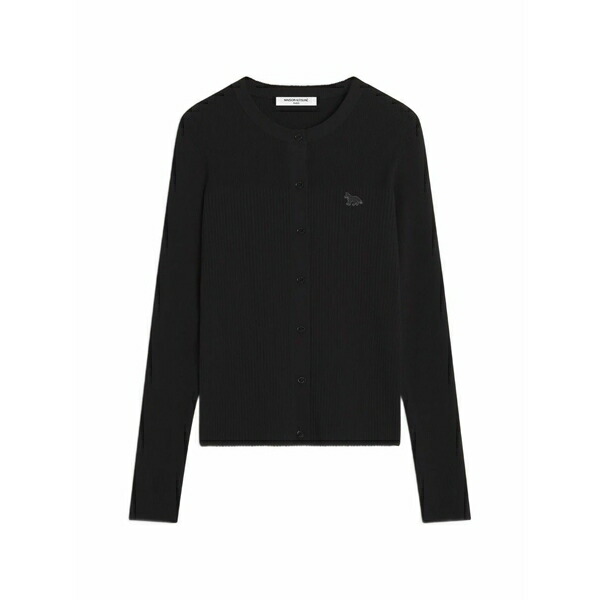 棲み家 狐狸 レディース ジレー アウター Fox patch cardigan Black